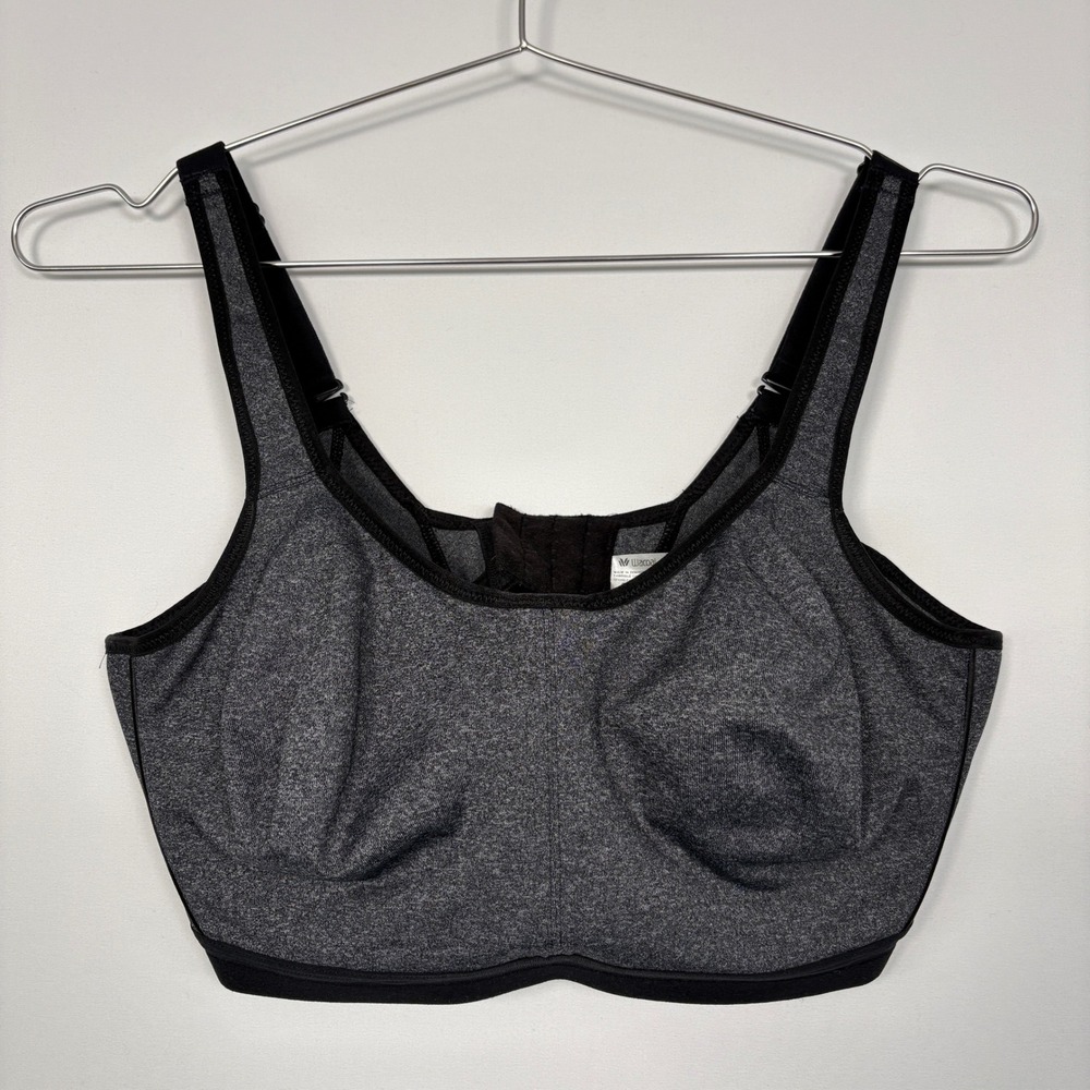 Wacoal Womens Sport Underwire Bra 36DD Gray Black 855229 High Impact